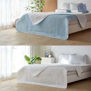 듀라론 냉감이불 시어서커 양면 콜드키퍼 블루 QK 180x200