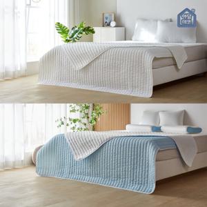 듀라론 냉감이불 시어서커 양면 콜드키퍼 블루 SS 150x200