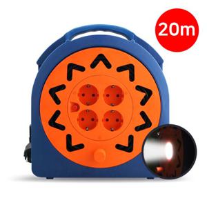 TGIC컴퓨터 20M 4구 전기릴선 전기연장선 캠핑릴선 멀티탭 전선 LED조명내장 작업등 코드릴