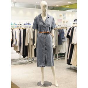 SOUP 숲 벨티드 셔츠형 데님 원피스 (SA5OP33)