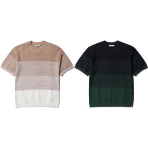 [올젠]올젠 그라데이션 반팔 라운드 스웨터 ZOE2ER1346