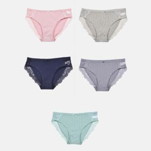 맥시팬티 여성스러운 레이스 면소재 여성팬티 5매입 0221ce