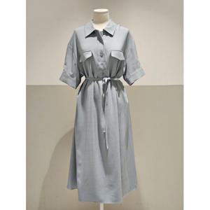 [비지트인뉴욕]셔츠형 벨티드 원피스ㅍA6OP92