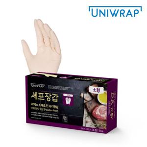 유니랩 요리용 식품용 라텍스장갑 100매 소형