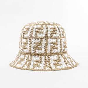 국내배송 펜디 FF 모티프 라피아 여성버킷햇 BEIGE FXQ688APASF0QB9