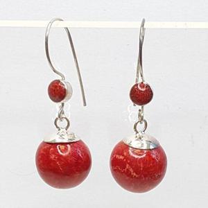 [블루케이] 엔틱 목산호 원석귀걸이240615-06라운드