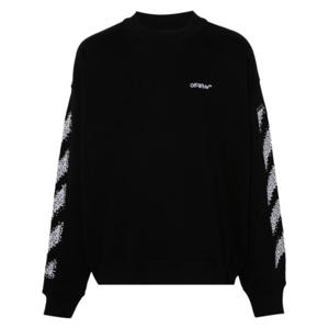 오프화이트 긴팔 티셔츠 OMBA054F24FLE003 1001 Black White