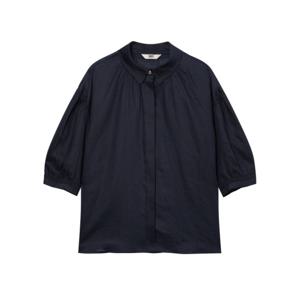 닥스 여성 24FW 추가특가린넨네이비 솔리드 튤립 핏 블라우스 DLBL4C711N2