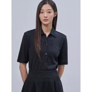 [빈폴레이디스] 골지 T칼라 저지 카디건 블랙 (BF4742C515)