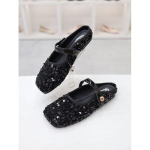 [코디엘루]스퀘어 스팽글 플랫 블로퍼 1cm COMD500374