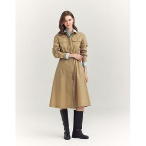 헤지스 여성 24FW 치노 셔츠 원피스 베이지 HSDR4D802I2