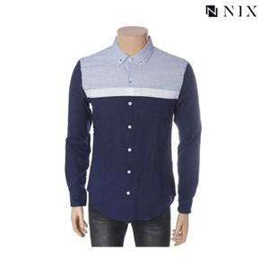 [닉스][닉스]남성 3도 컬러블럭 버튼다운 셔츠_FNMECSL104M