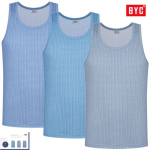 BYC밝고화사한모티브패턴칼라민소매런닝3매입MCF2169