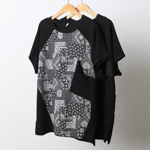 [아이우먼]빅사이즈에스닉티 I909L408 주머니코튼반팔티셔츠 MN