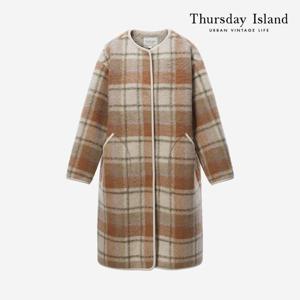 [써스데이아일랜드]덤블 믹스 체크 코트(T226MCT134W)