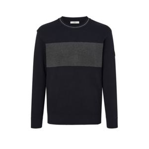 헤지스 골프 24FW 간절기필수템ONLINE EXCLUSIVE 네이비 남성 컬러배색 라운드 니트 풀오버 HUSW4C921N3