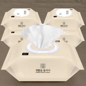 물티슈 올림생활 데일리 피톤치드향 엠보싱 100매10팩 천연물티