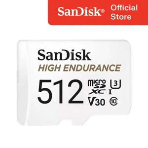 샌디스크 하이 엔듀런스 microSDHC Card 512GB 512기가 고해상도 4K UHD 블랙박스 CCTV 특화 지속촬영 연속촬영 최적화 강한내구성 마이크로SD카드 High Endurance SDSQQNR