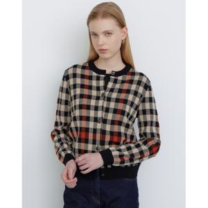 닥스 여성 24FW 역시즌세일블랙 하우스체크 코튼혼방 긴팔 가디건 DLSW4D997BK
