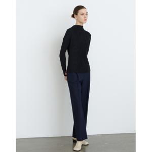 닥스 여성 24FW 블랙 링클 골드 로고 버튼 포인트 긴팔 모크넥 블라우스 DLBL4D901BK