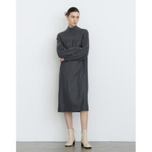 닥스 여성 24FW 역시즌특가울혼방 그레이 트윌조직감 H실루엣 원피스 DLDR4D901G2