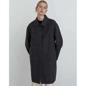 닥스 여성 24FW BEST역시즌세일울캐시미어차콜그레이 멜란지 카라넥 하프코트 DLCO4D013CG