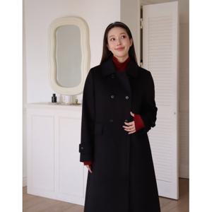 헤지스 여성 24FW 역시즌세일BEST캐시미어 더블버튼 롱코트 네이비 HSCO4D106N2