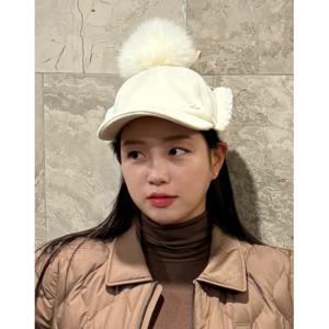 헤지스 골프 여성 24FW 아이보리 여성 트윌 트루퍼 볼캡 HWHE4F901IV