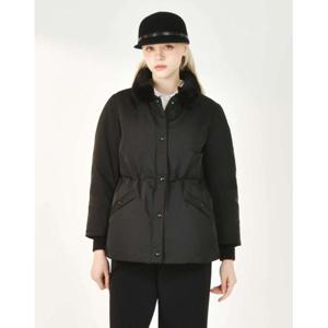 닥스 골프 여성 24FW PREMIUM 블랙 밍크카라 트리밍 구스다운 하프 점퍼 DNJU4D752BK