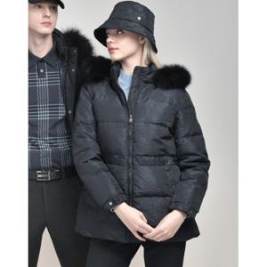 닥스 골프 여성 24FW PREMIUM 차콜그레이 130주년 패턴 구스다운 중힙 점퍼 DNJU4D755CG