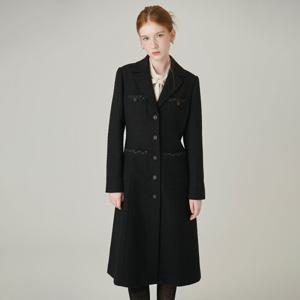 [SATIN] 자바라 포인트 트위드 롱 자켓 S244M101