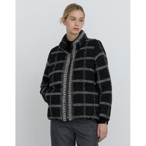 닥스 여성 24FW 역시즌특가블랙 트위드 울메탈사혼방 구스다운 니트점퍼 DLSW4D011BK