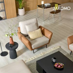 카델로 1인 레체 이태리 천연면피 소가죽 소파+올가죽스툴