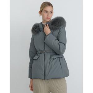 닥스 여성 24FW 폭스 FUR그레이 탈착후드 구스다운 점퍼 DLJU4D013G2