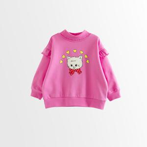 [아이러브제이] M.하트냥이 하프넥 맨투맨 티 MWWTO04