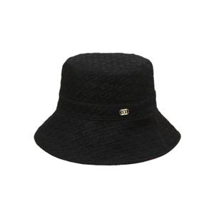 닥스 여성 24FW 역시즌특가울 100%양면 착용 블랙&블랙 체크 금장 로고 리버시블 버킷햇 DLHE4D907BK