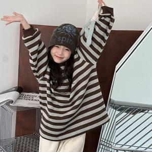 [베이비맥스] 모던 스트라이프 기모 티셔츠 R12987