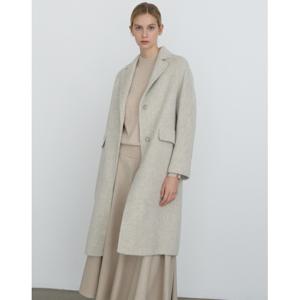 닥스 여성 24FW 알파카 100% 그레이 멜란지 히든 버튼 롱코트 DLCO4D009G1