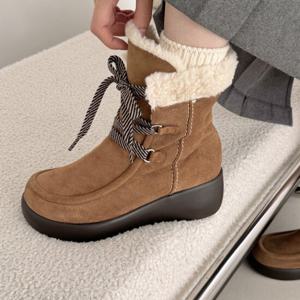 [지쎄공식몰] 천연가죽 여성수제화 버니 털 부츠 GIS-45297