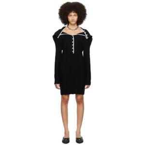와이프로젝트 블랙 러플 네크리스 미니 드레스 232893F052004