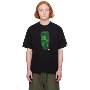 25 SS BAPE 남성 블랙 스프레이 프랑켄슈타인 티셔츠 241546M213057