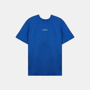 스톤아일랜드 키즈 백로고 라운드 반팔 블루 731621054 V0043