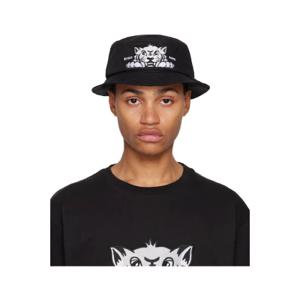 25 SS 겐조 남성 블랙 겐조 파리 로고 그래픽 버킷햇 251387M140004