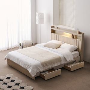 [기획특가] 트리플 벨로스 LED 서랍형 침대 SS_독립 매트리스