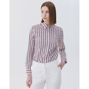 헤지스 여성 24SS 역시즌특가BEST스테디셀러핑크 스트라이프 면혼방 긴팔셔츠 WSSH4A105P2