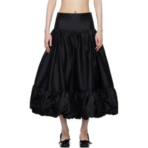 25 SS 파울라 카노바스 델 바스 여성 블랙 메링게 미디 스커트 251427F092004