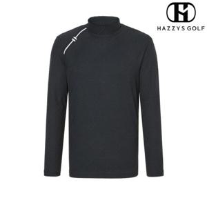 헤지스골프  (HUTS5A111BK)  25SS 블랙 남성 포인트 하이넥 긴팔티셔츠