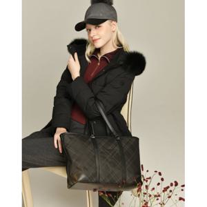 닥스 골프 여성 24FW ONLINE EXCLUSIVE 블랙 하우스 체크 경량 쇼퍼백 DNGF4F969BK