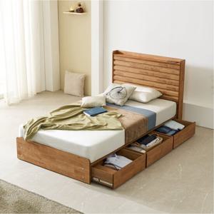 올레타 고무나무원목 수납형 슈퍼싱글침대SS+매트리스포함