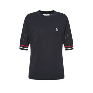 헤지스 골프 여성 24SS 스테디셀러라인 위빙 반팔니트 (NAVY) WWSW4B312N3